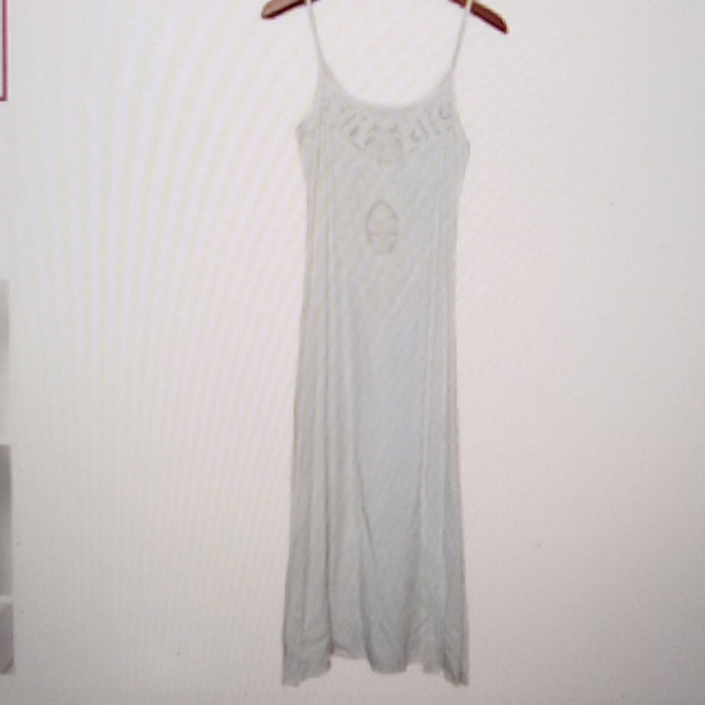 Hibis white beaded eyelet cut out Maxi dress